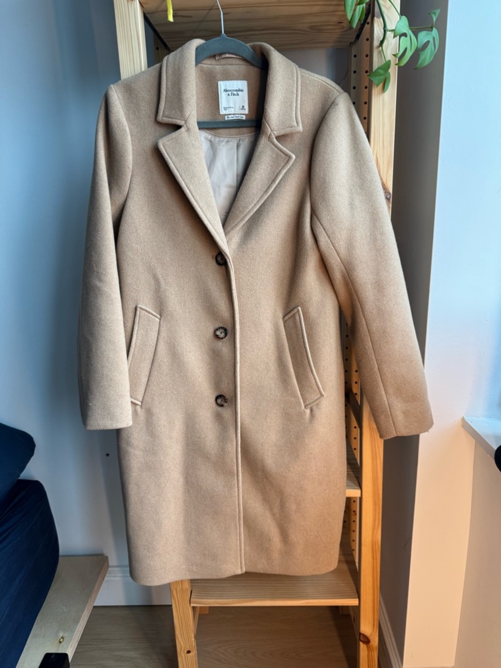 Abercrombie & Fitch Camel Single-Breasted Coat
